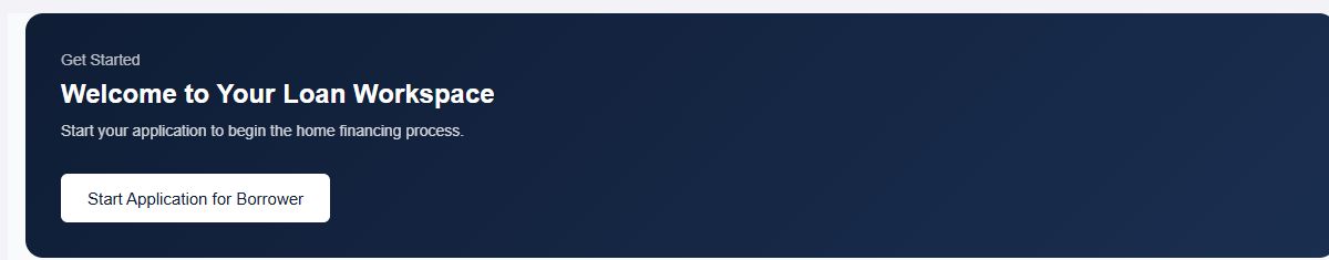 FastIQ borrower loan workspace with start application action